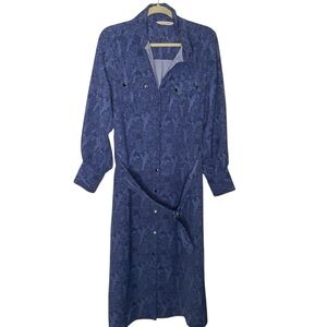 Soft Surroundings Long Sleeve Blue Dress. Size M. Side and front pockets.